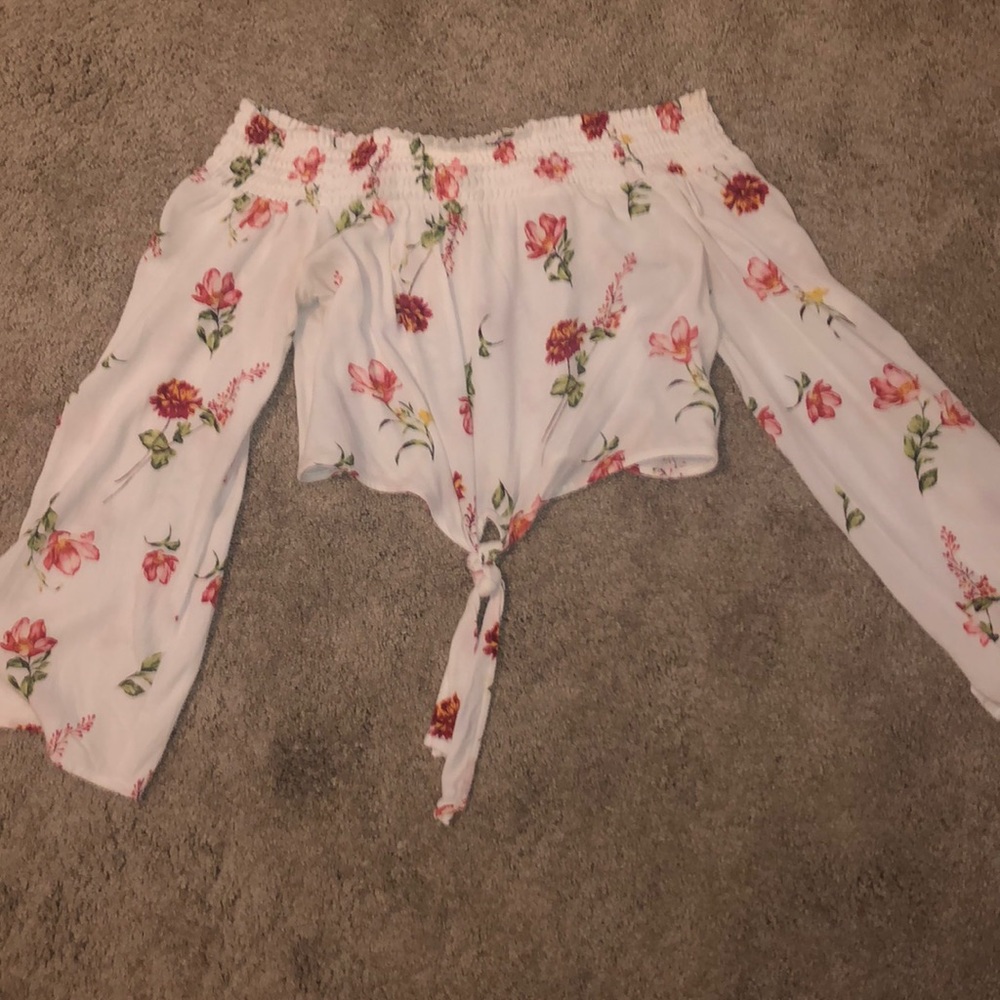 Floral Off the Shoulder Crop Top